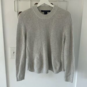 FRENCH CONNECTION Light grey chunky rib knit cotton sweater size XS